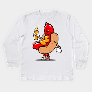 Hot Dog Kid Kids Long Sleeve T-Shirt